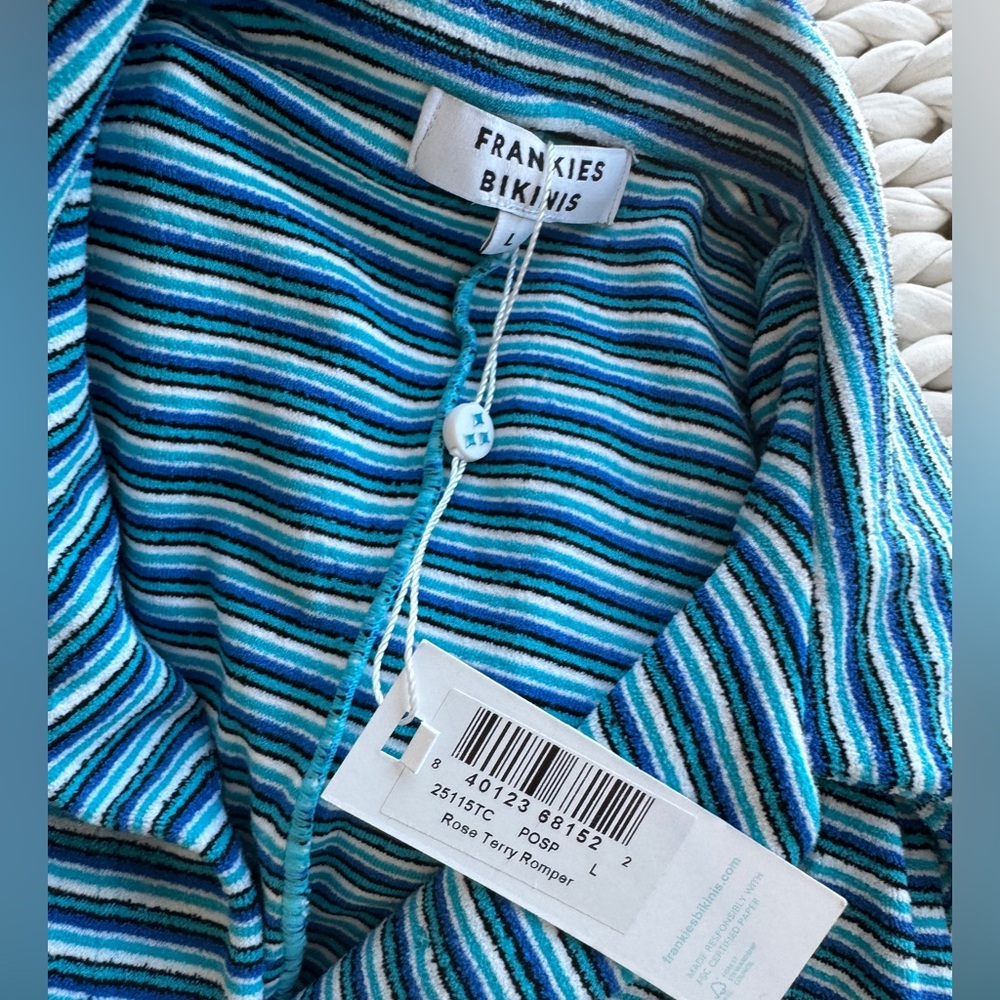 Frankie’s Bikinis Rose Terry Romper in Positano Stripe - Picture 12 of 12